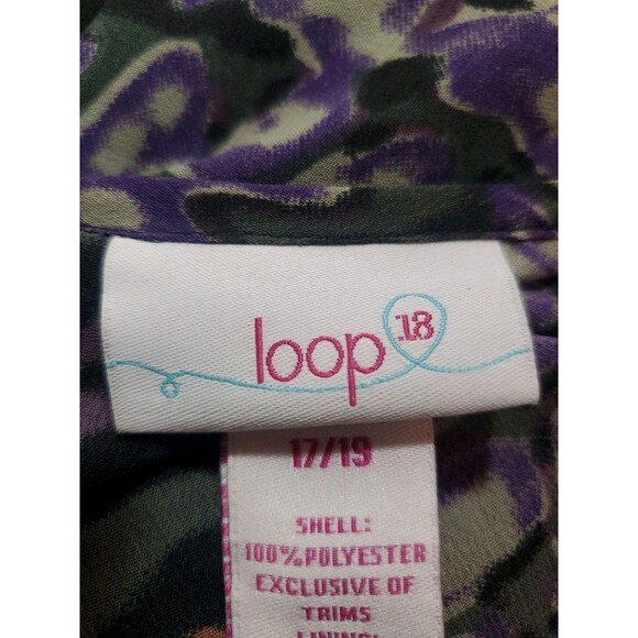 Loop Size 18 Abstract Print Ruffled Sheer Cover-Up Maxi Dress Beach Whimsical - Picture 13 of 13